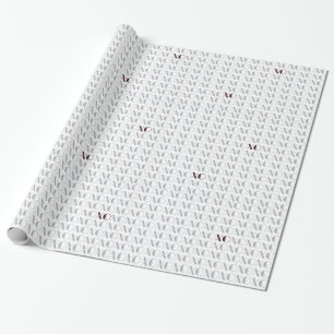 Grey and Red XOXO Wrapping Paper