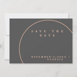 Grey and rose gold save the date