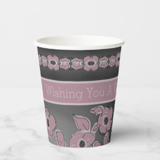 Grey And Rosy Pink Paper Cups