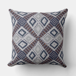 Grey and Rust Brown Throw Pillow