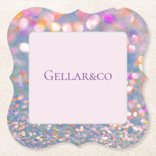 Grey and Soft Pink Confetti Paper Coaster