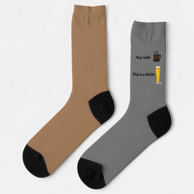 Grey and tan coffee socks (Left)
