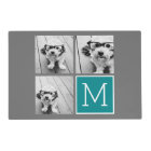 Grey and Teal Instagram Photo Collage Monogram