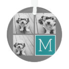 Grey and Teal Instagram Photo Collage Monogram