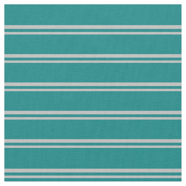 Grey and Teal Stripes/Lines Pattern Fabric (Close Up)