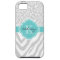 Grey and Turquoise Animal Print Monogram