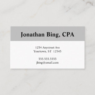 Grey and White Accountant Finance Business Card