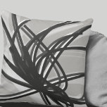 Grey and White Artistic Abstract Ribbons Throw Pillow<br><div class="desc">Grey and white throw pillow features an artistic abstract ribbon composition with shades of grey with white accents on a light grey background. This abstract composition is built on combinations of repeated ribbons, which are overlapped and interlaced to form an intricate and complex abstract pattern. The light and dark charcoal...</div>