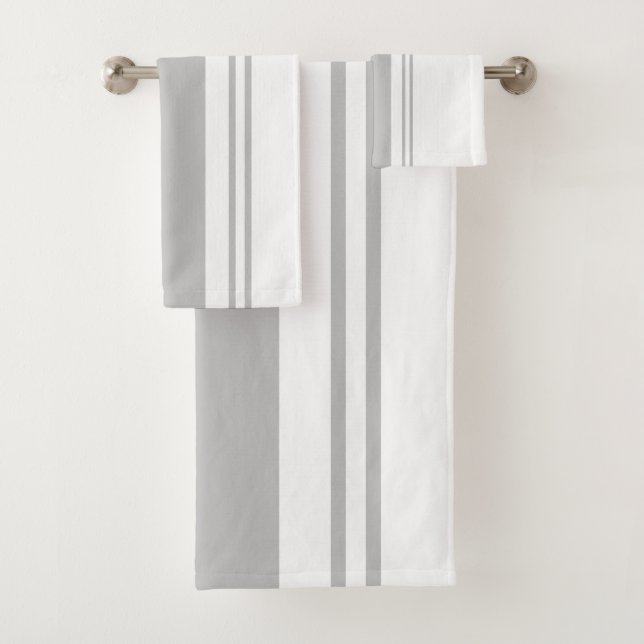 Grey and White Bath Towel Set (Insitu)