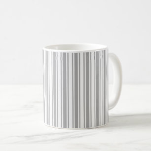 Grey and white candy stripes coffee mug