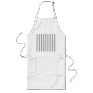 Grey and white candy stripes long apron