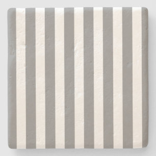 Grey and white candy stripes stone coaster