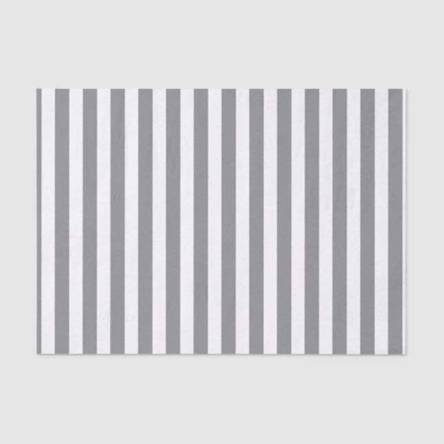 Grey and white candy stripes tissue paper (Front)