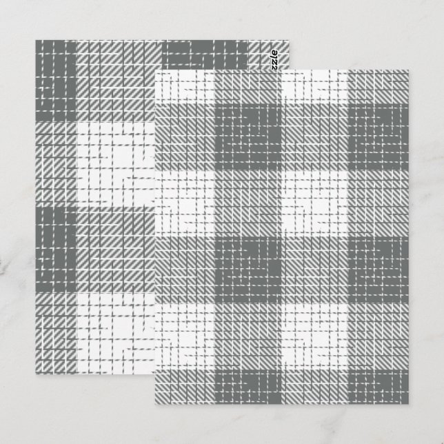 Grey and White Chequered Crosshatch Plaid  Postcard (Front/Back)