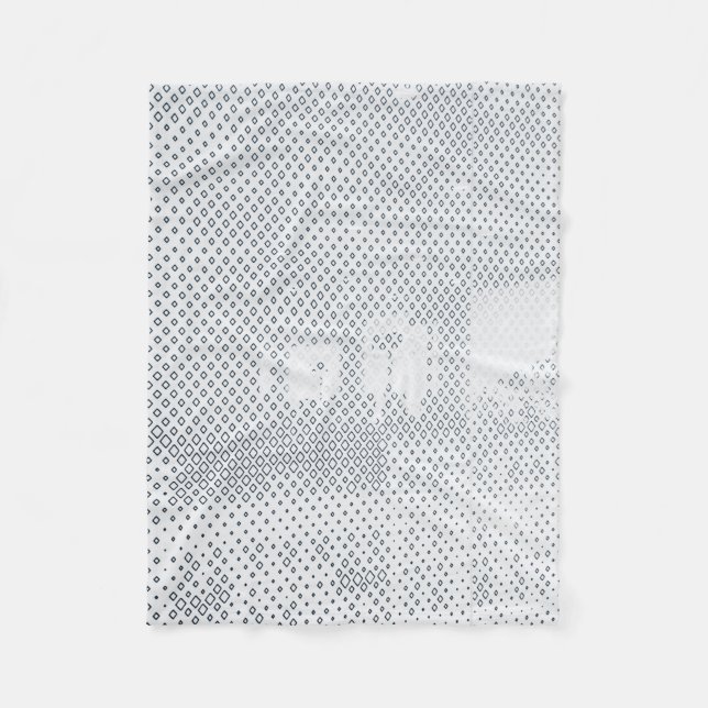 Grey and white chequered textile fleece blanket (Front)