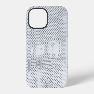 Grey and white chequered textile iPhone 12 case