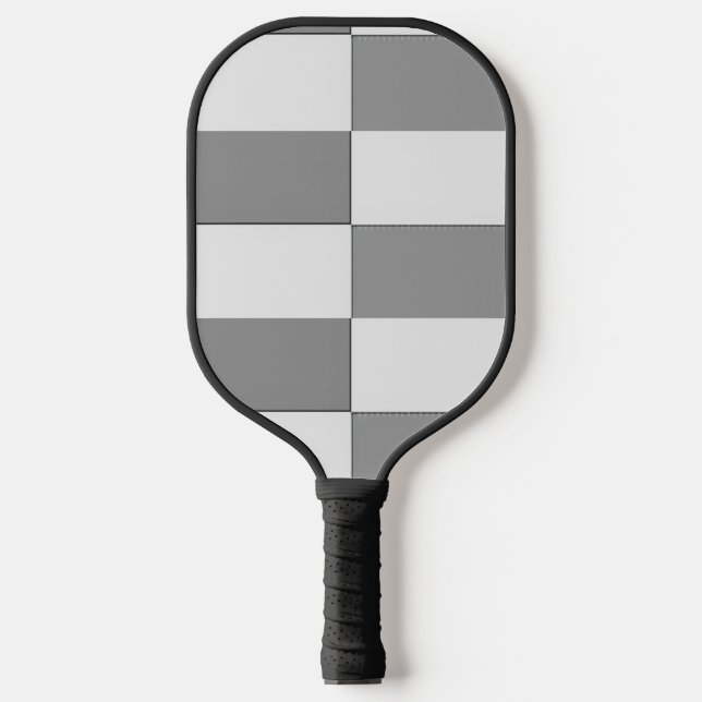 Grey and white Chess board Pickleball Paddle (Front)