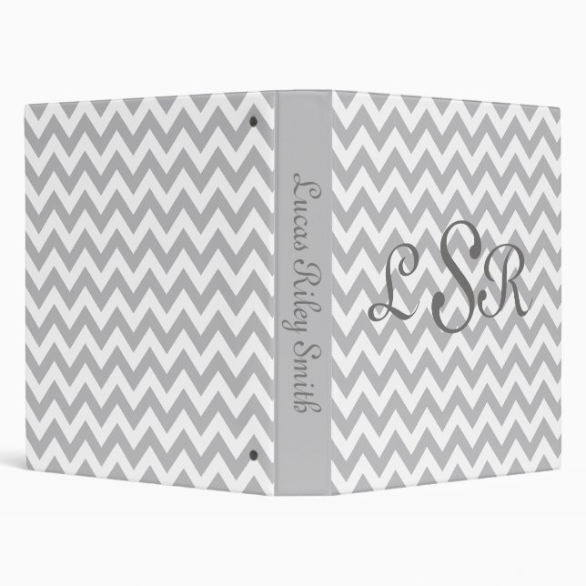 Grey and White Chevron Baby Photo Album Binder (Background)