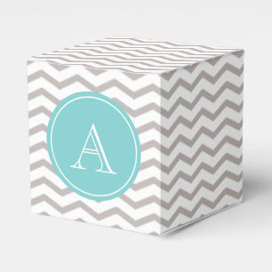 Grey and White Chevron Favor Box