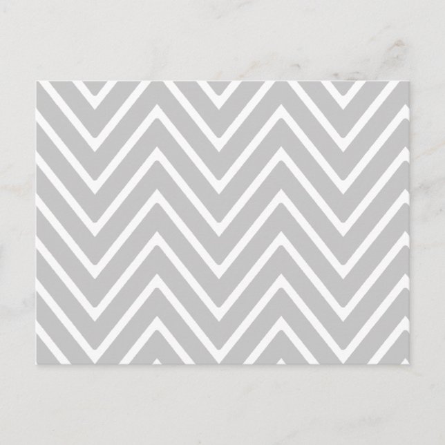 Grey and White Chevron Pattern 2 Postcard (Front)