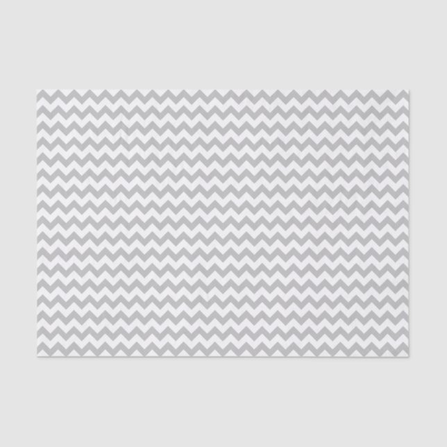 Grey and white chevron pattern custom tissue paper (Front)