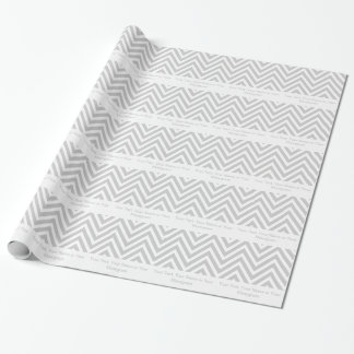 Grey and White Chevron | Personalized Wrapping Paper