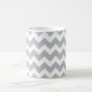 Grey and White Chevron Stripe Coffee Mug