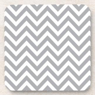 Grey and White Chevron  Zigzag Pattern Coaster
