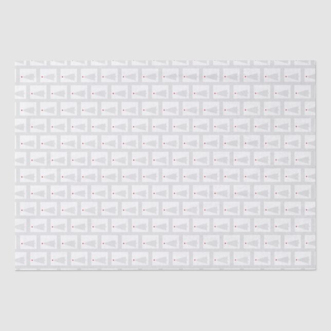 Grey and White Christmas Tree  Tissue Paper (Front)