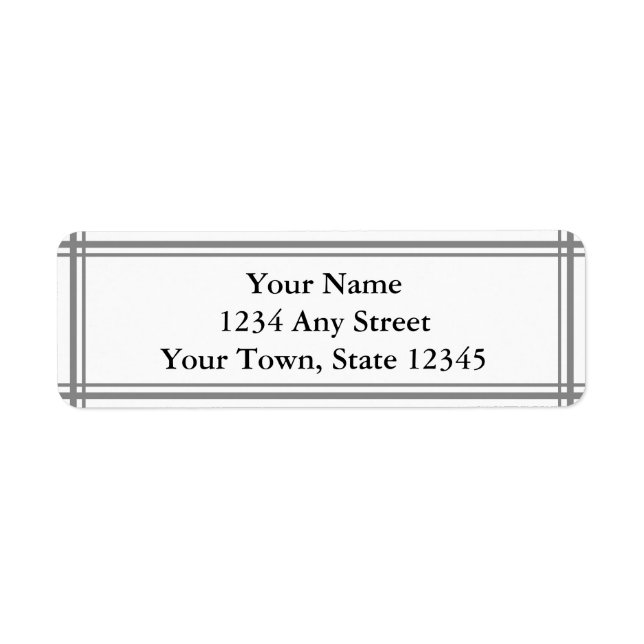 Grey and White Custom Return Address Label (Front)