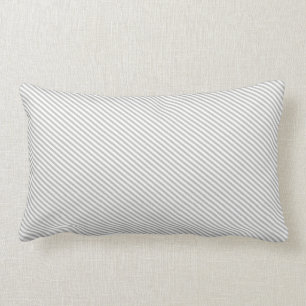 Grey and White Diagonal Stripes Lumbar Pillow