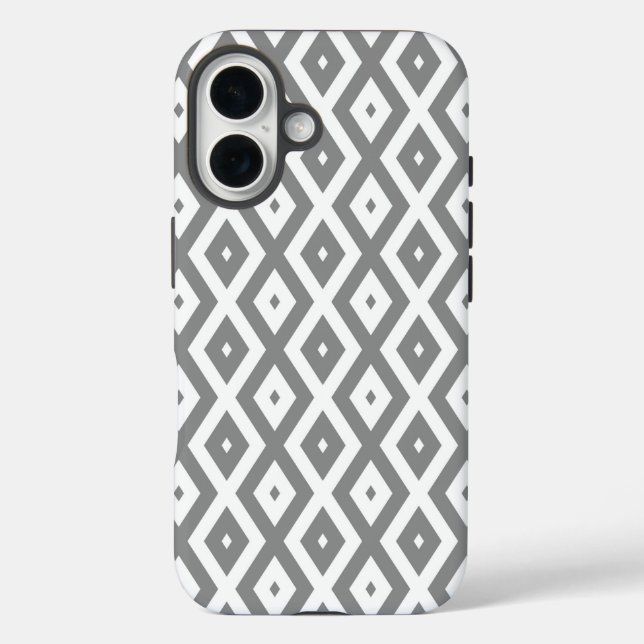 Grey and white diamond pattern  Case-Mate iPhone case (Back)