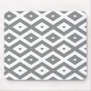 Grey and white diamond pattern mouse pad