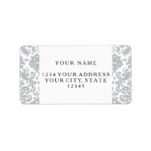 Grey and White Elegant Damask Pattern