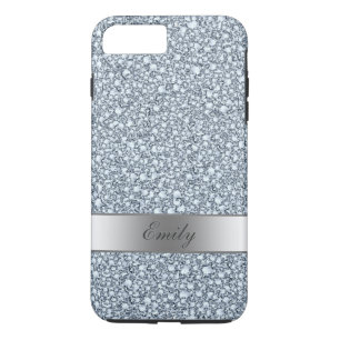Grey And White Encrusted Diamonds Glitter Pattern iPhone 8 Plus/7 Plus Case