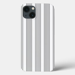 Grey and white five stripes pattern iPhone 13 case