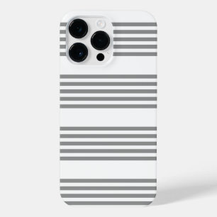 Grey and white five stripes pattern iPhone 14 pro max case