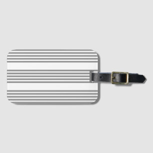 Grey and white five stripes pattern luggage tag