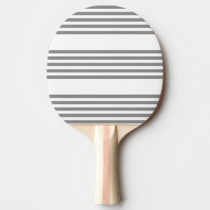 Grey and white five stripes pattern ping pong paddle