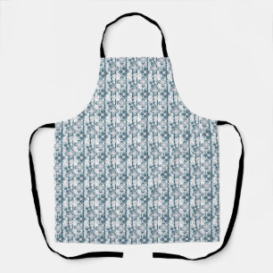 Grey and white floral pattern grey apron