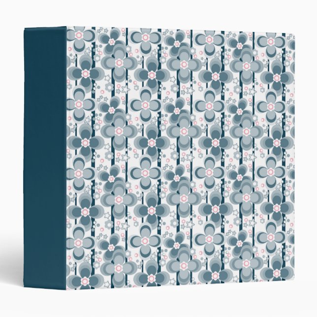 Grey and white floral pattern  grey binder (Front/Spine)
