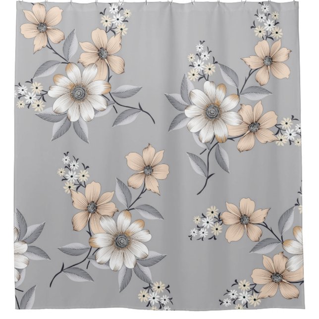 grey and white flower Pattern on grey backgroundde (Front)