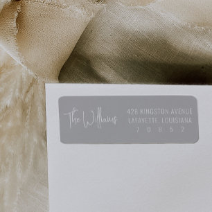 Grey and White Fun Modern Return Address Labels