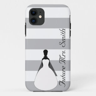 Grey and White Future Mrs. Bride To Be iPhone 11 Case