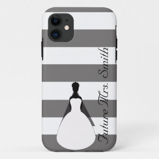 Grey and White Future Mrs. Bride To Be iPhone 11 Case
