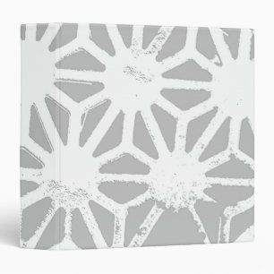 Grey and white geometric pattern binder