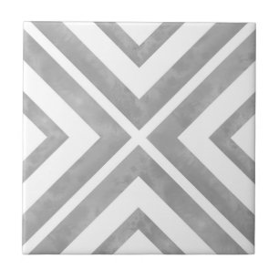 Grey and White Geometric Tile