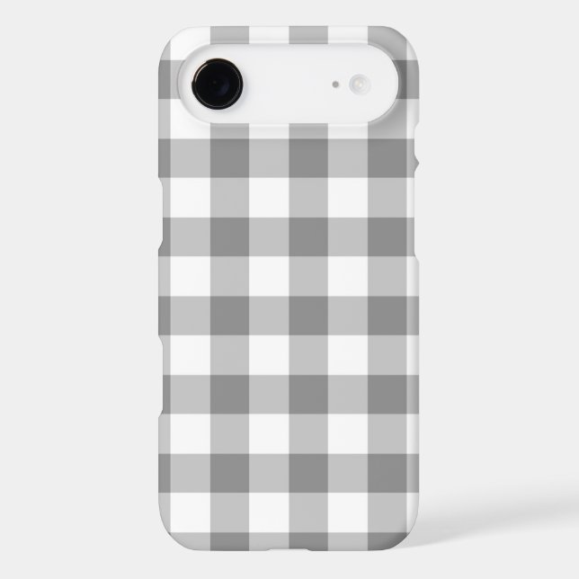 Grey And White Gingham Check Pattern Case-Mate iPhone Case (Back)