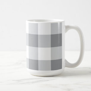 Grey And White Gingham Pattern Coffee Mug