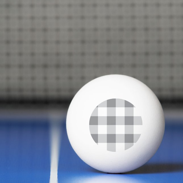 Grey And White Gingham Pattern Ping Pong Ball (Net)